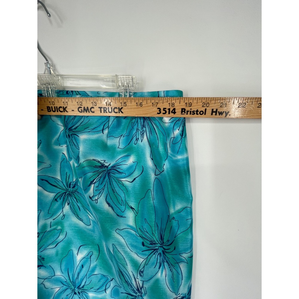 Kasper Women Skirt Suit 16 2-Piece Blue Floral Lily Open Jacket Set Lined - Picture 11 of 13